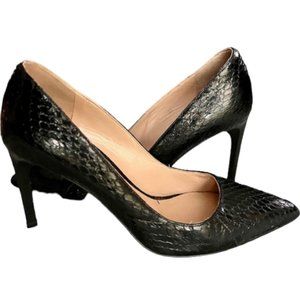 Diane von Furstenberg Embossed Leather Pumps - Black - 7